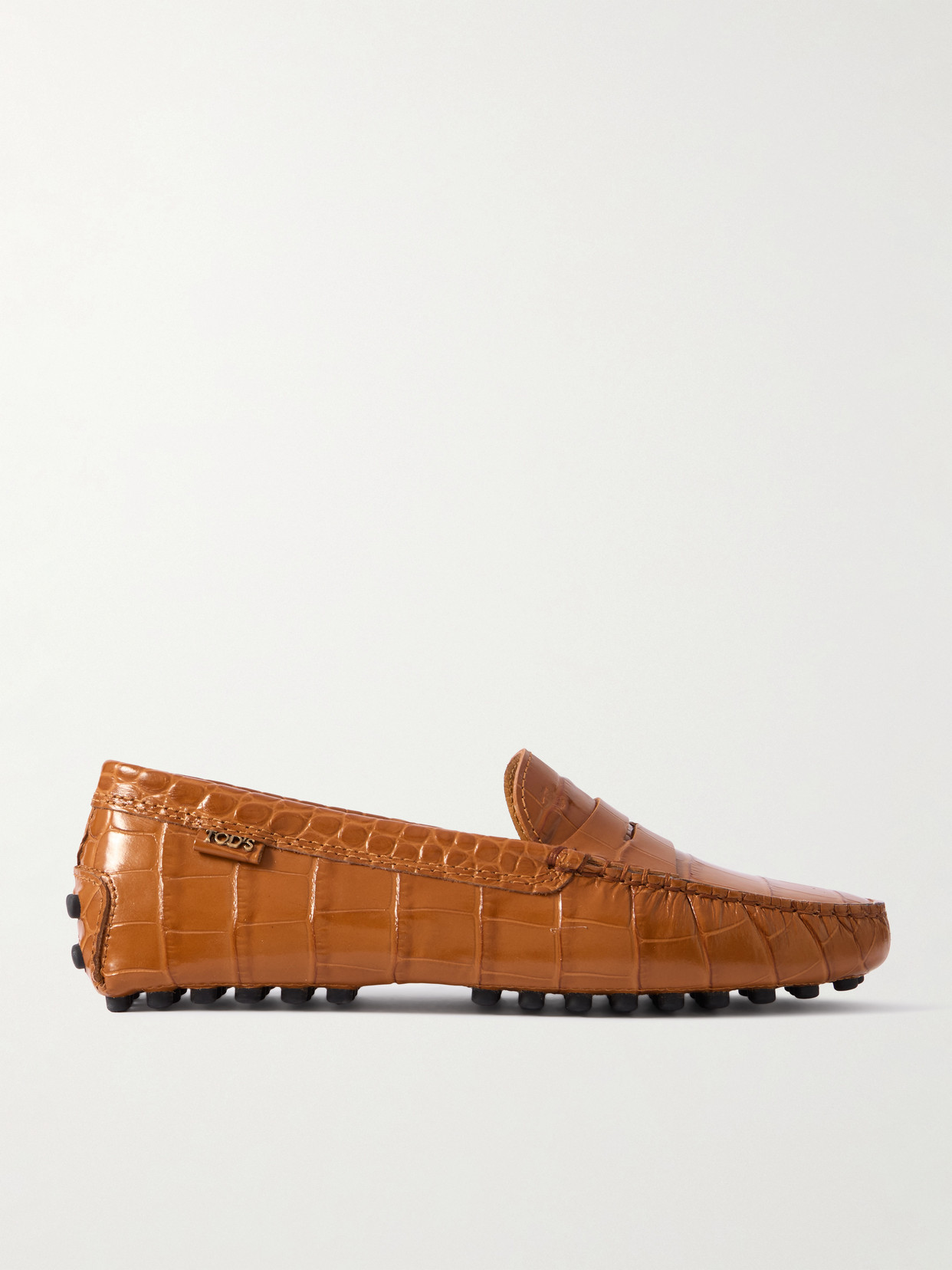 Tod's - Gommino Croc-effect Leather Loafers - Brown