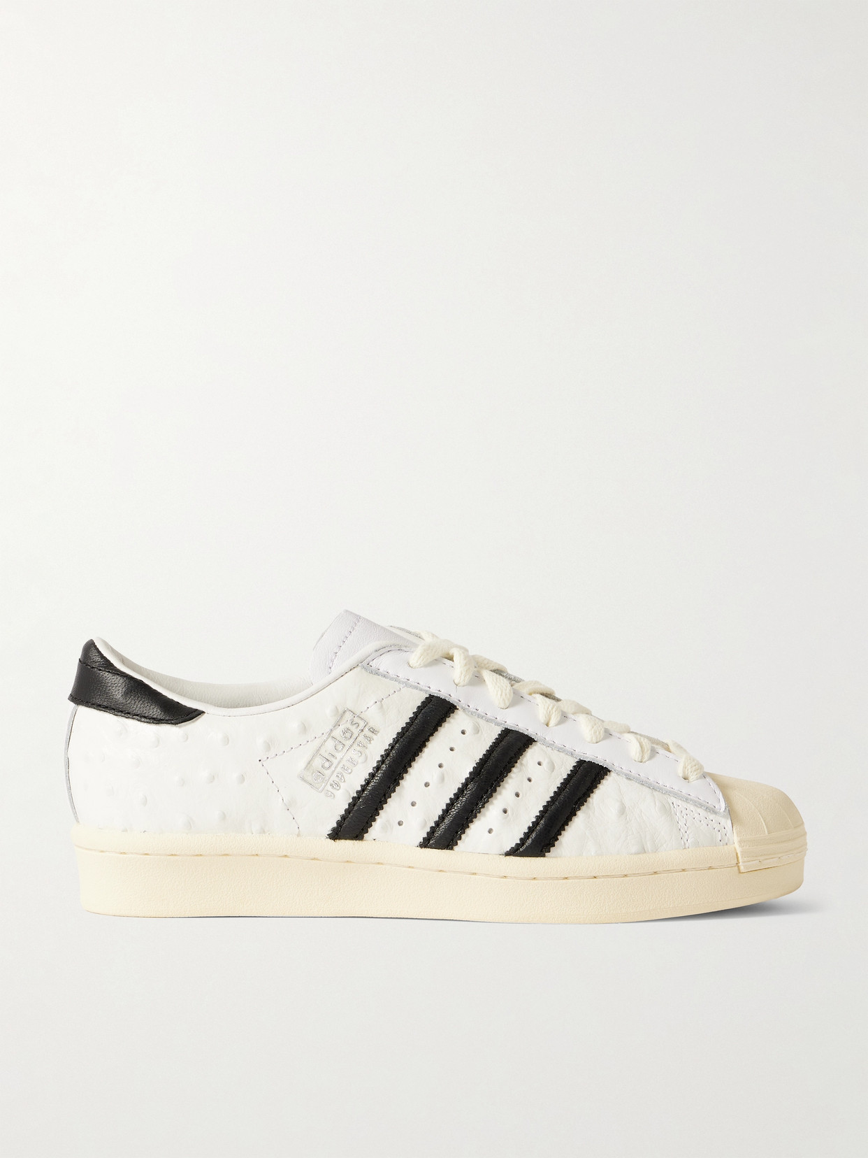 adidas Originals - Superstar Vintage Ostrich-effect Leather Sneakers - White
