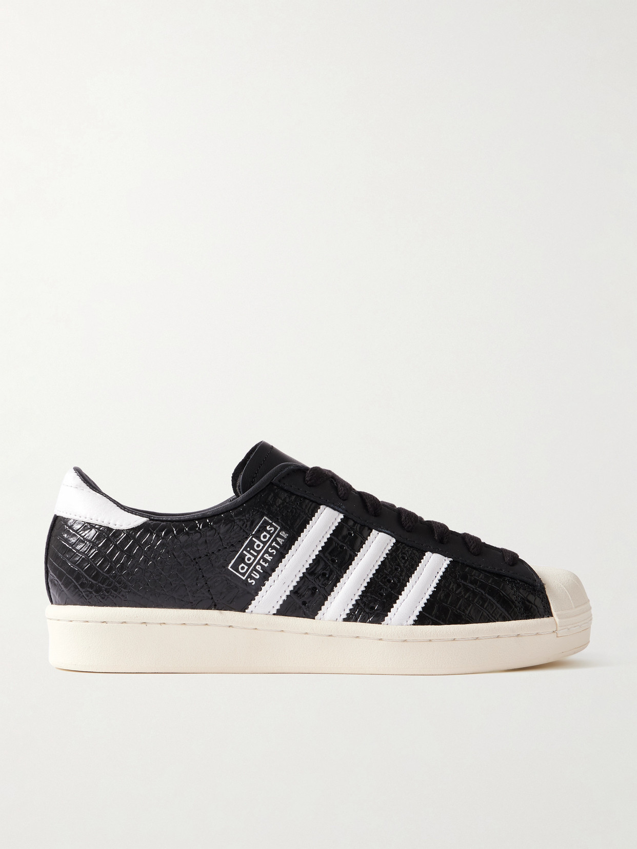 adidas Originals - Superstar Vintage Croc-effect Leather Sneakers - Black — curated by 5 Star Luxe for weddings, travel and effortless style