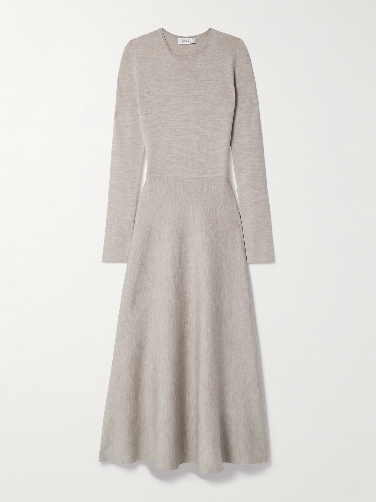 Gabriela Hearst Tegea Wool, Cashmere And Silk-blend Midi Dress In Brown