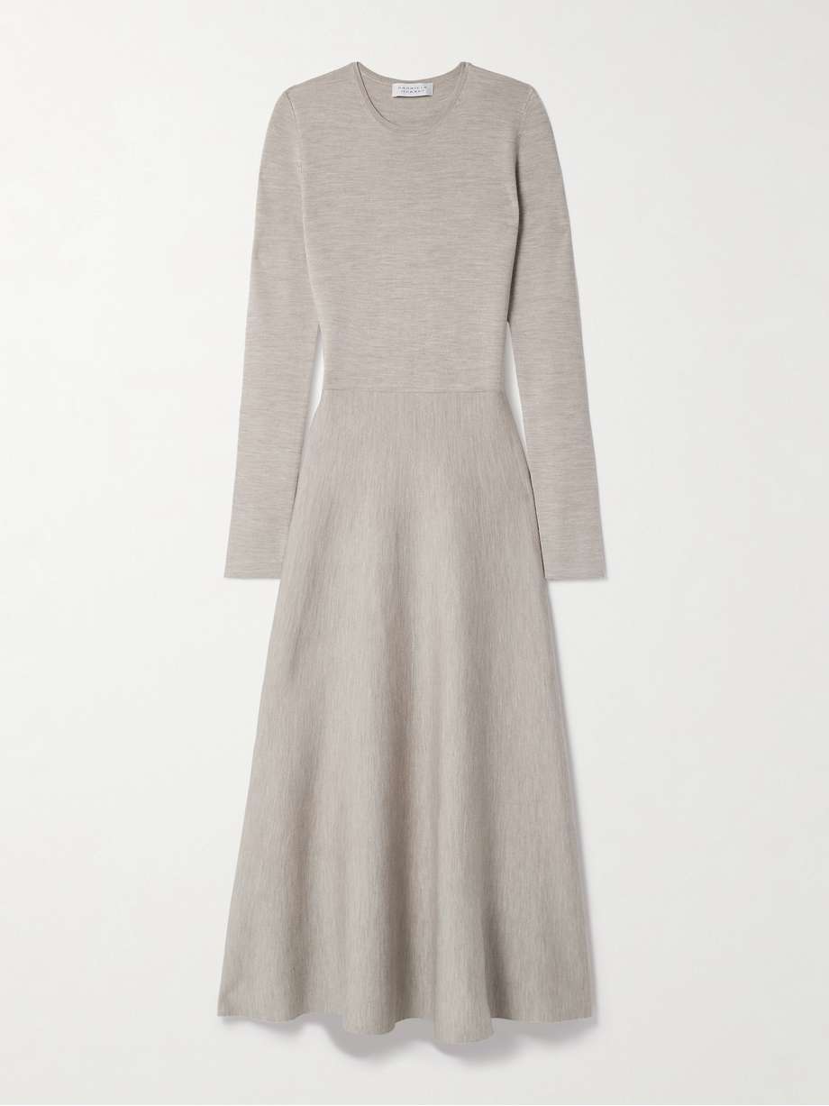 tegea wool, cashmere and silk-blend midi dress
