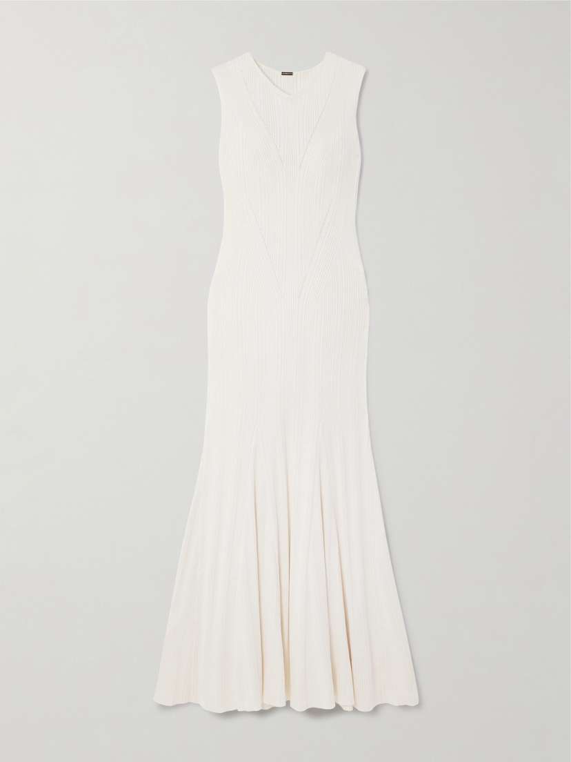 Adam Lippes Vivian Ribbed Silk Maxi Dress
