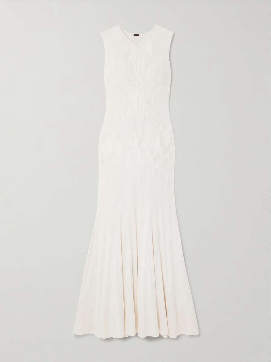 vivian ribbed silk maxi dress