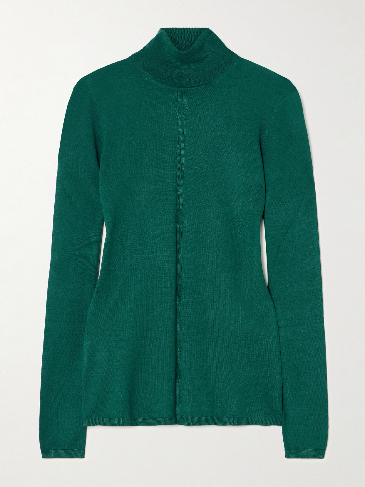 Gabriela Hearst Steinem Cashmere And Silk-blend Turtleneck Sweater In Green
