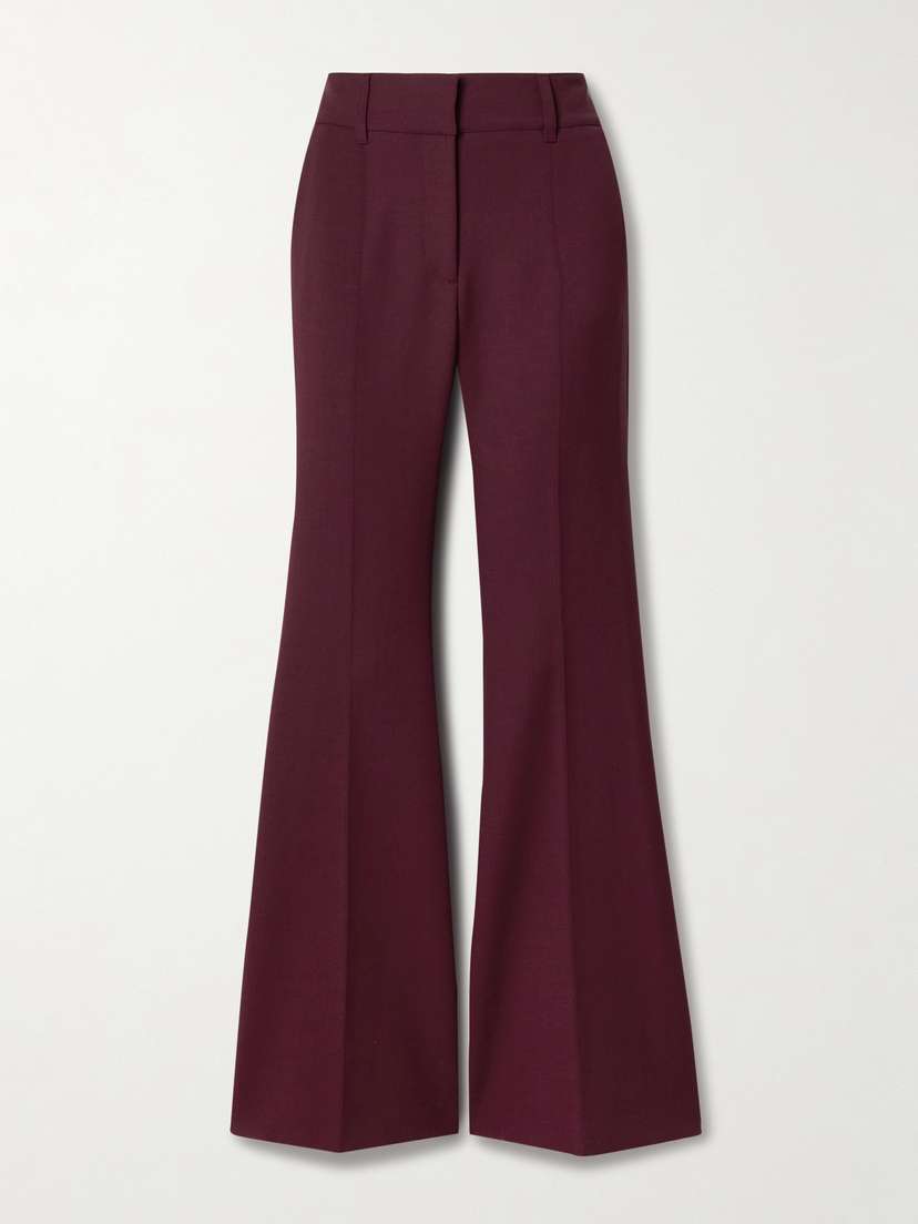 Gabriela Hearst Rhein Pleated Wool Flared Pants