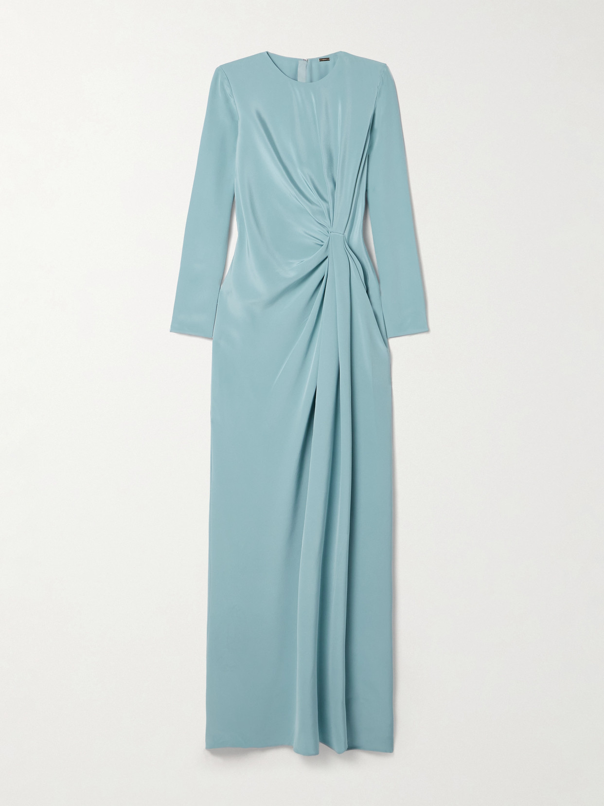 Adam Lippes Draped Silk-crepe Gown In Blue