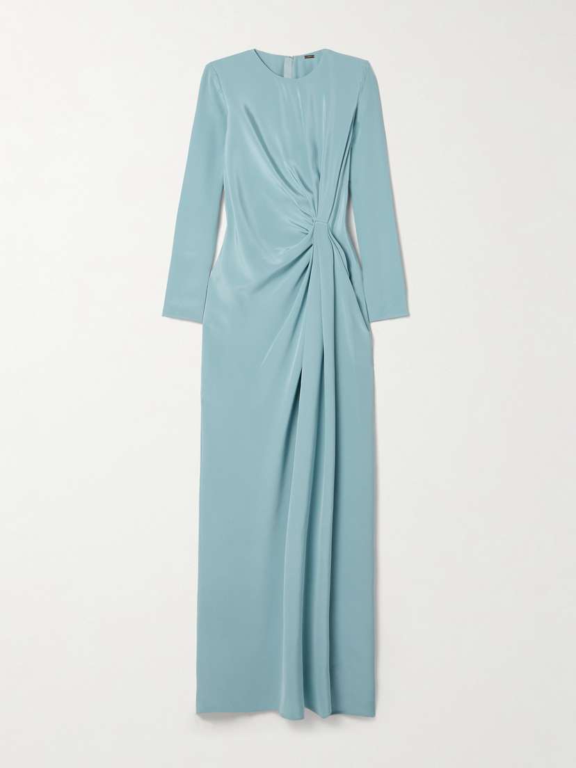 Adam Lippes Draped Silk-crepe Gown
