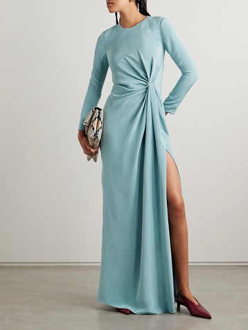 Adam Lippes Draped silk-crepe gown