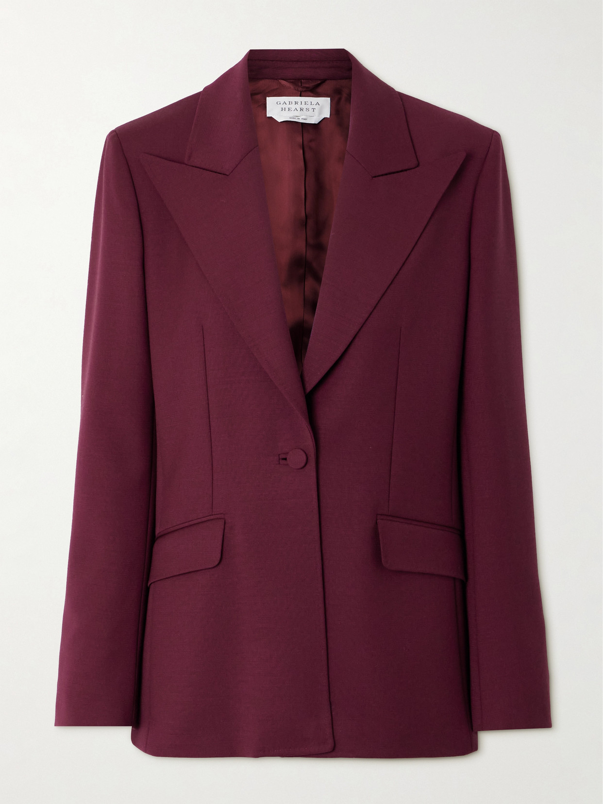 Gabriela Hearst Leiva Wool Blazer In Burgundy