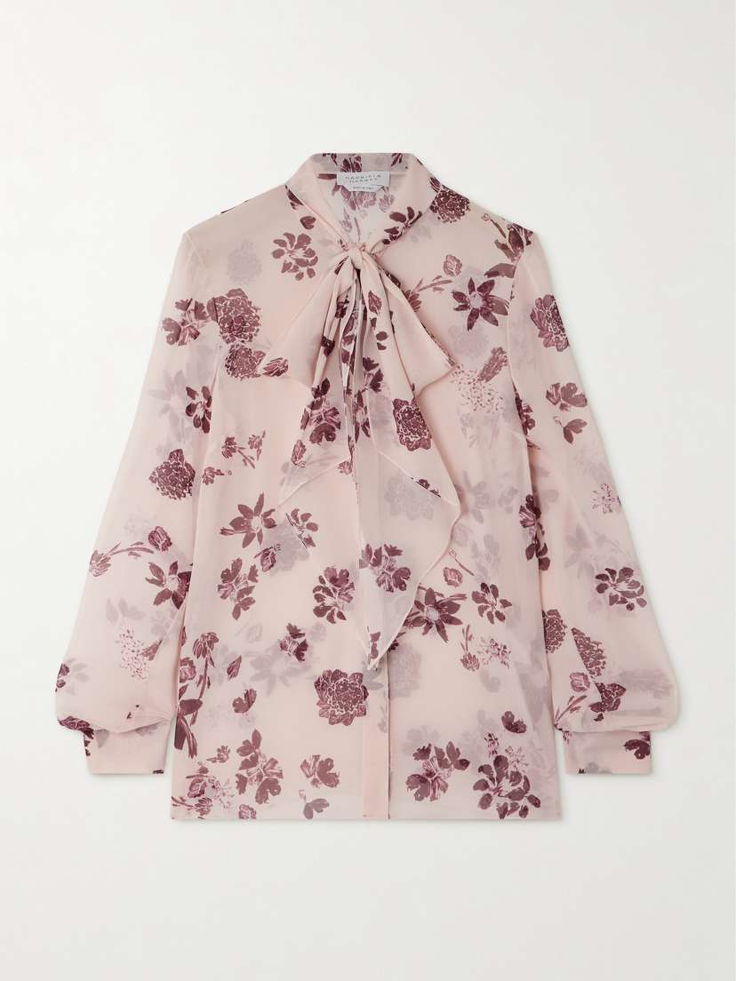 Gabriela Hearst Shildon Pussy-bow Floral-print Silk-chiffon Blouse