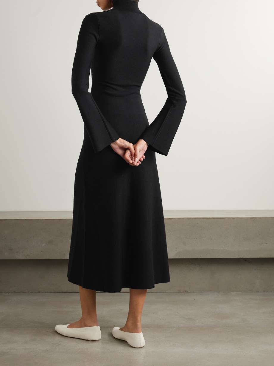 erebus wool, cashmere and silk-blend turtleneck midi dress