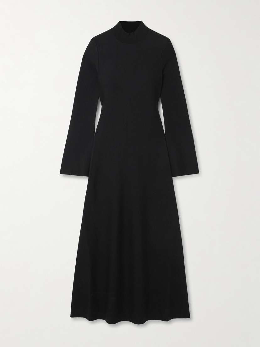 Gabriela Hearst Erebus Wool, Cashmere And Silk-blend Turtleneck Midi Dress