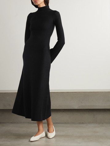 Gabriela Hearst Erebus wool, cashmere and silk-blend turtleneck midi dress