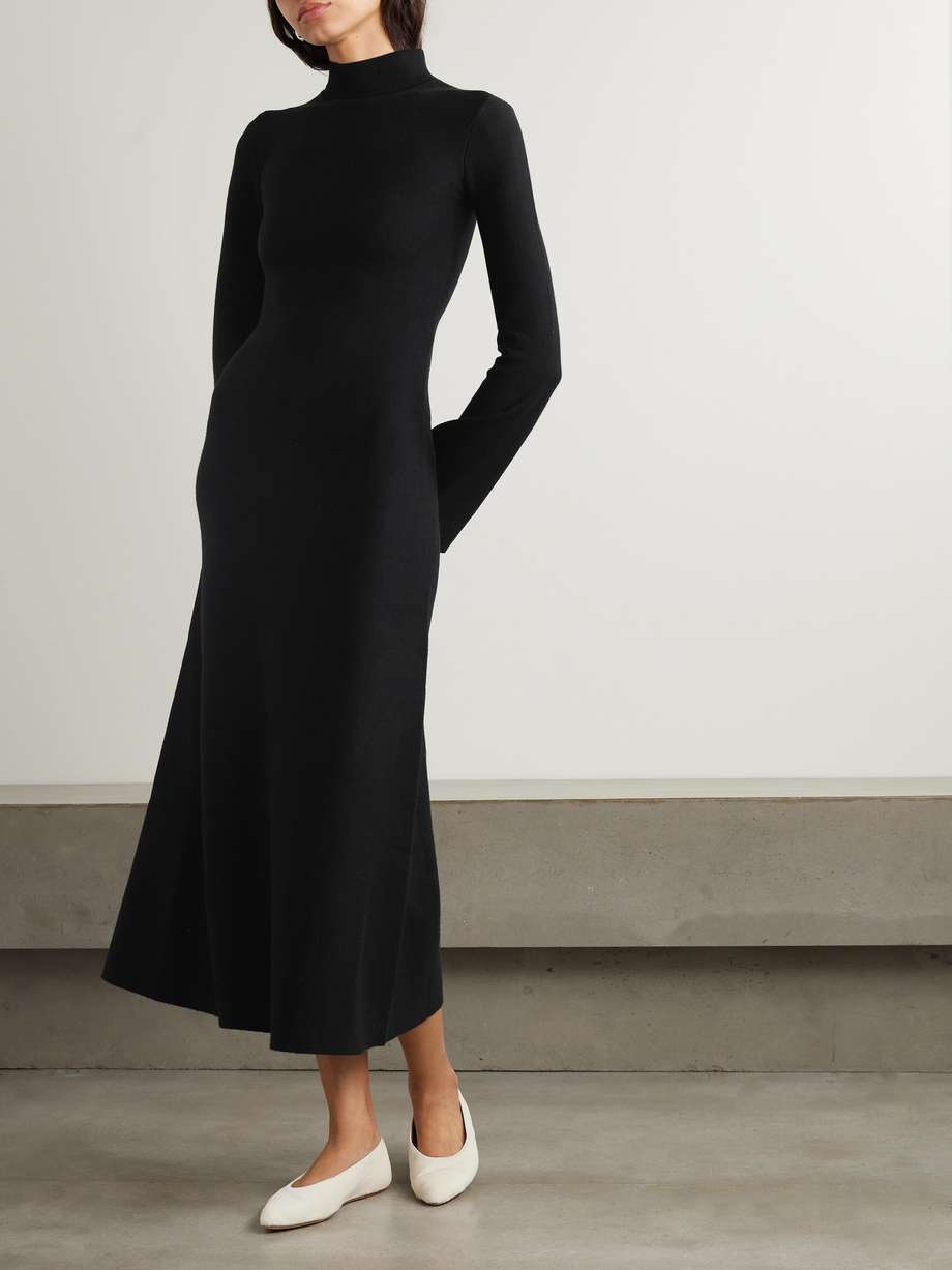 erebus wool, cashmere and silk-blend turtleneck midi dress