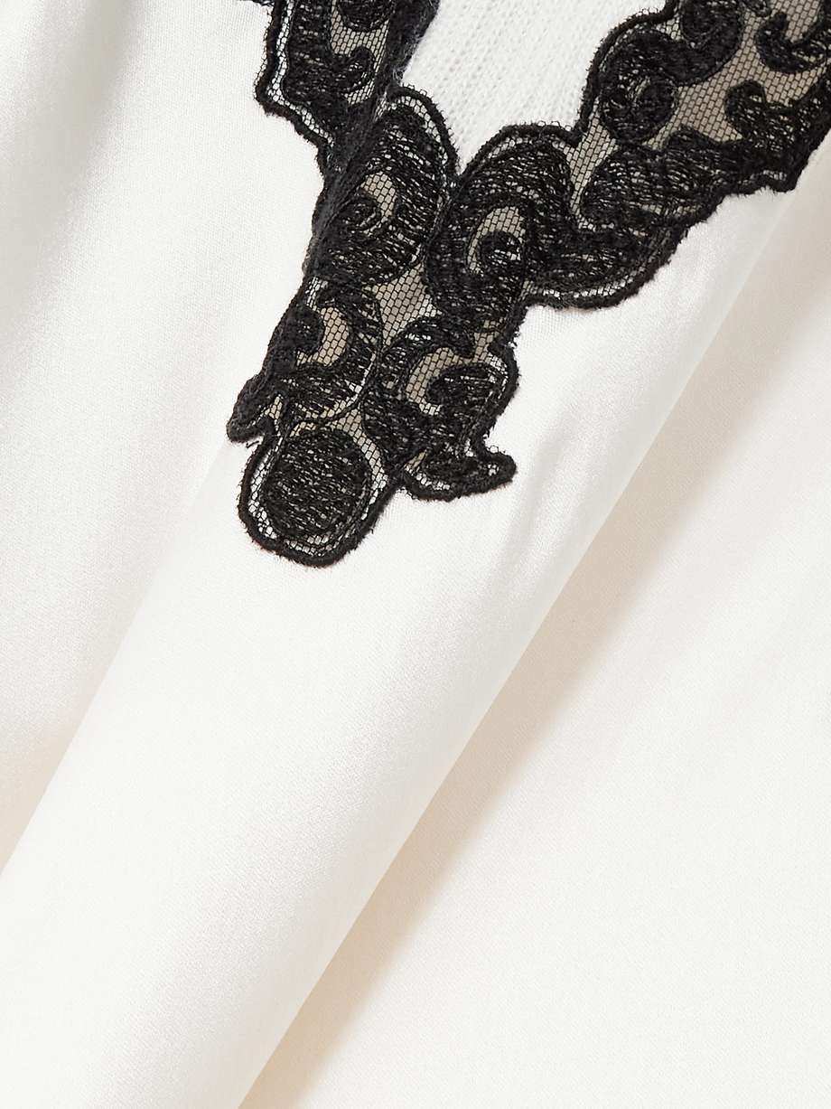 kerry lace-trimmed ribbed cashmere-blend and silk maxi dress