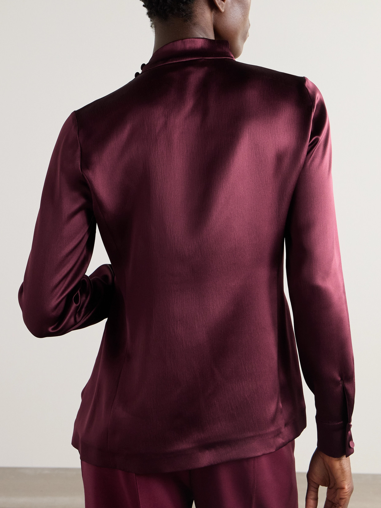 Marcelina Silk-Satin Blouse