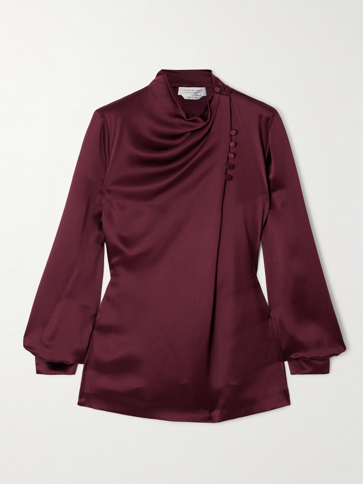 Gabriela Hearst Marcelina Silk-satin Blouse In Burgundy