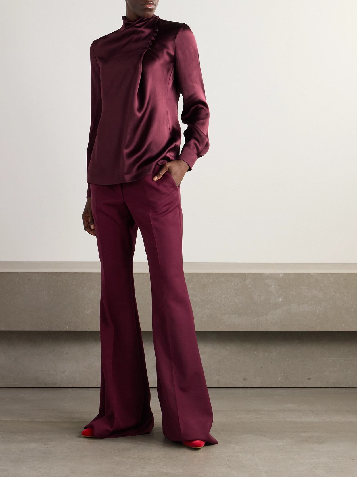Marcelina Silk-Satin Blouse