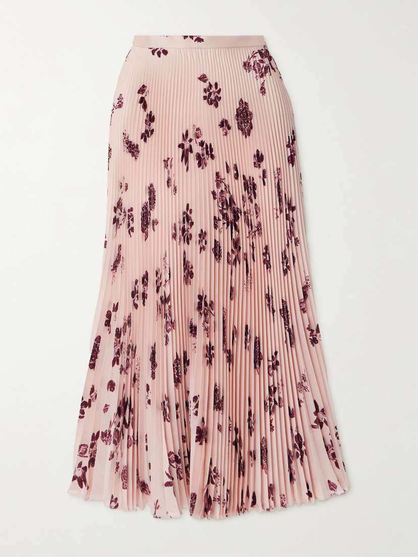 Gabriela Hearst Eames Pleated Floral-print Silk-twill Midi Skirt