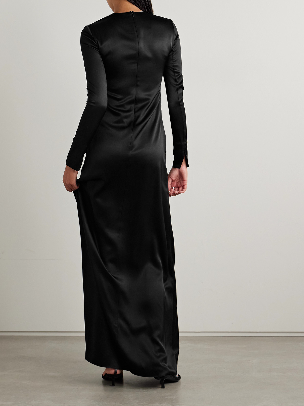 Adam Lippes Silk-charmeuse Gown In Black