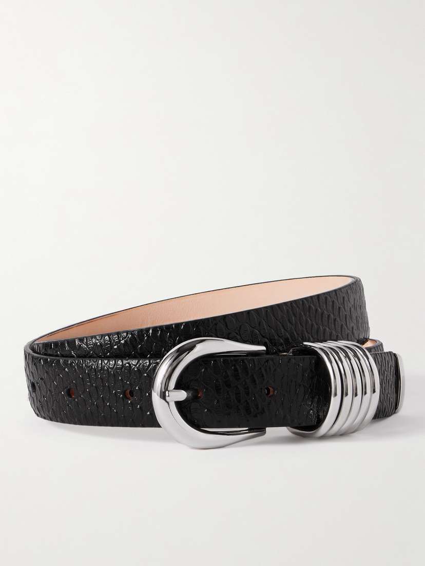 Déhanche Hollyhock Snake-effect Leather Belt