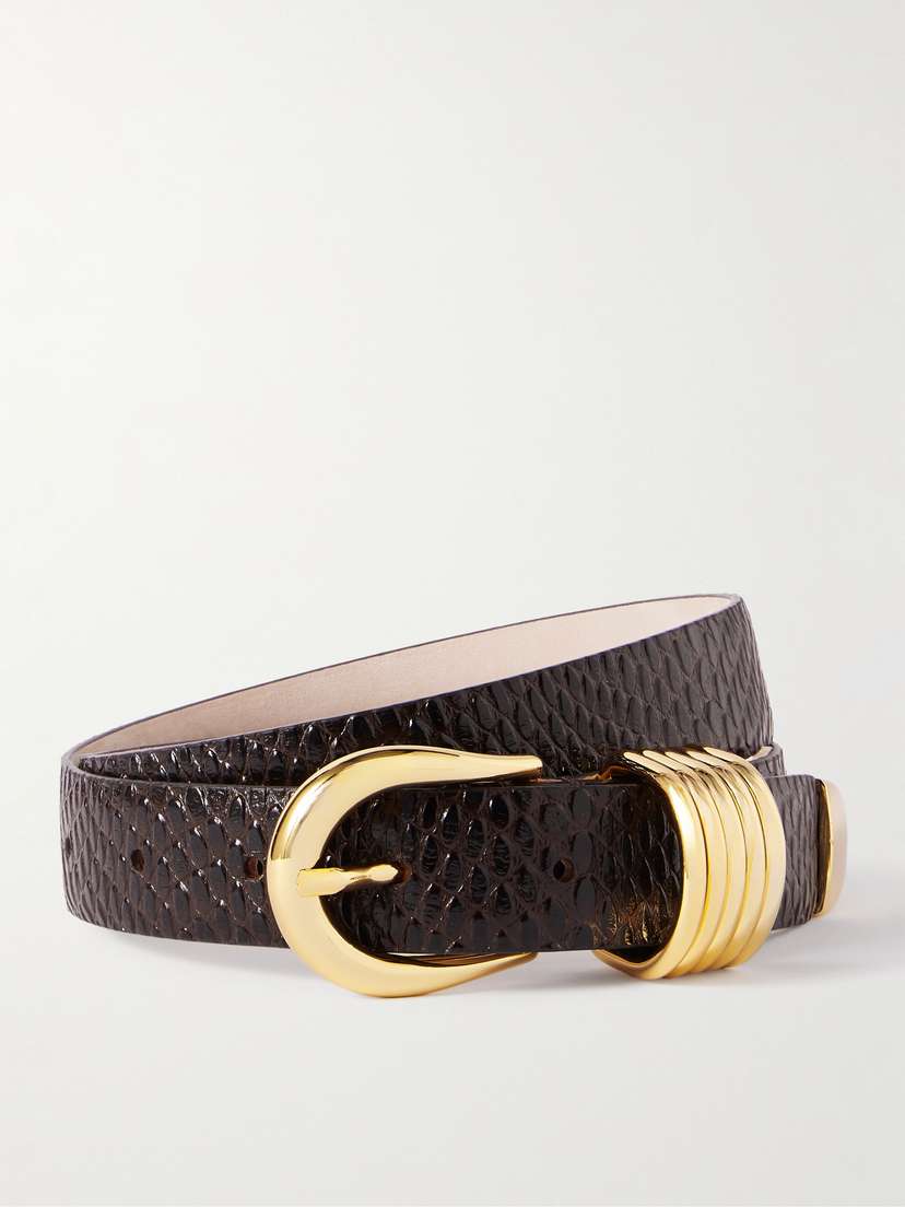 Déhanche Hollyhock Viper Snake-effect Leather Belt