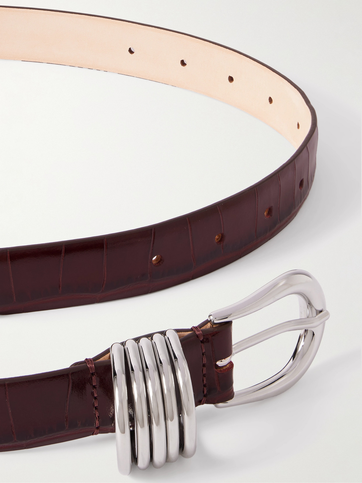 DEHANCHE HOLLYHOCK CROC-EFFECT LEATHER BELT