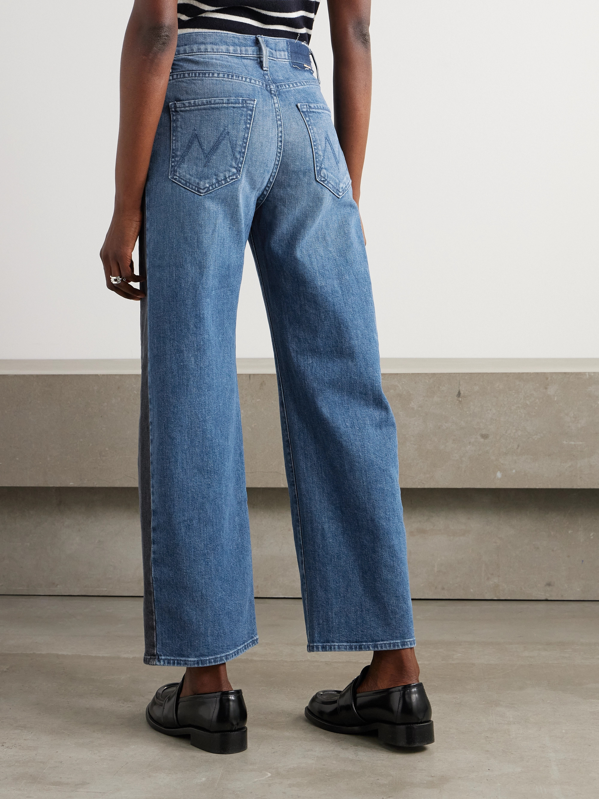 MOTHER The Half Pipe Flood two-tone high-rise barrel-leg jeans thumbnail