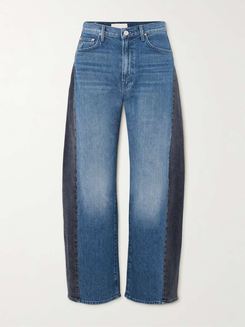 Mother The Half Pipe Flood Two-tone High-rise Barrel-leg Jeans - Women's Clothing