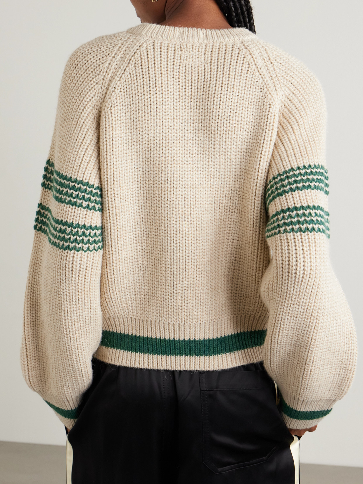Mother The Fisherman Concert Birds Eye View Sweater In Ecru