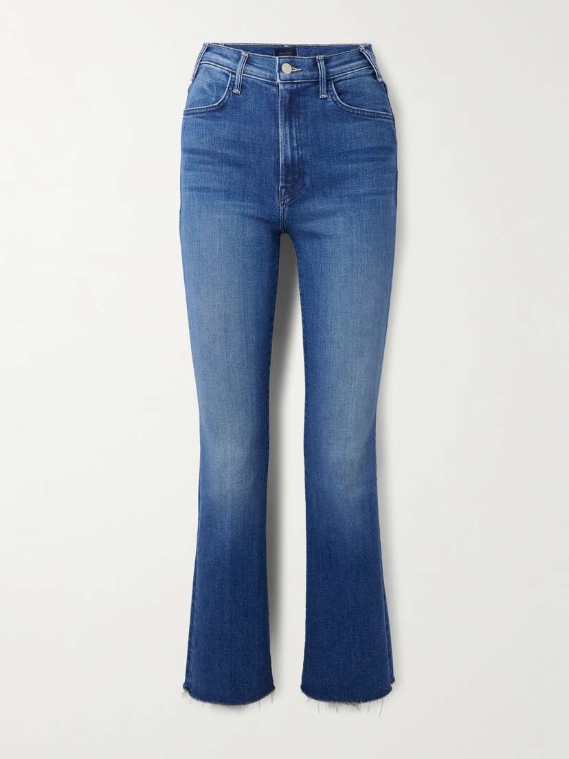 Mother The Hustler Flood Fray High-rise Bootcut Jeans