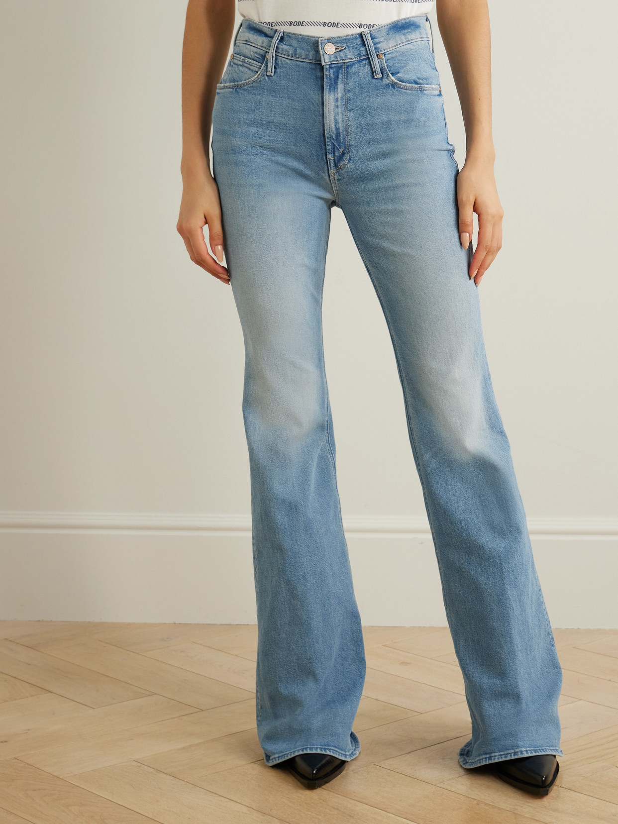 Mother The Doozy Flare Jeans In Blue
