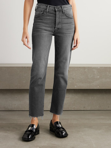 MOTHER The Tomcat Ankle Fray distressed straight-leg jeans