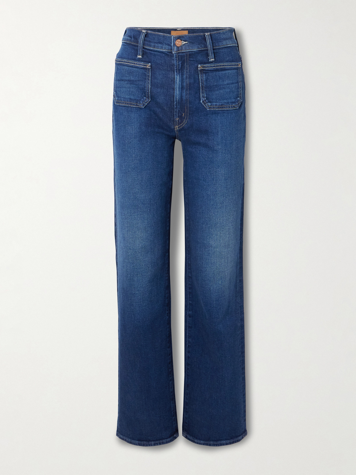 Mother - Patch Pocket Rambler Zip High-rise Straight-leg Jeans - Blue