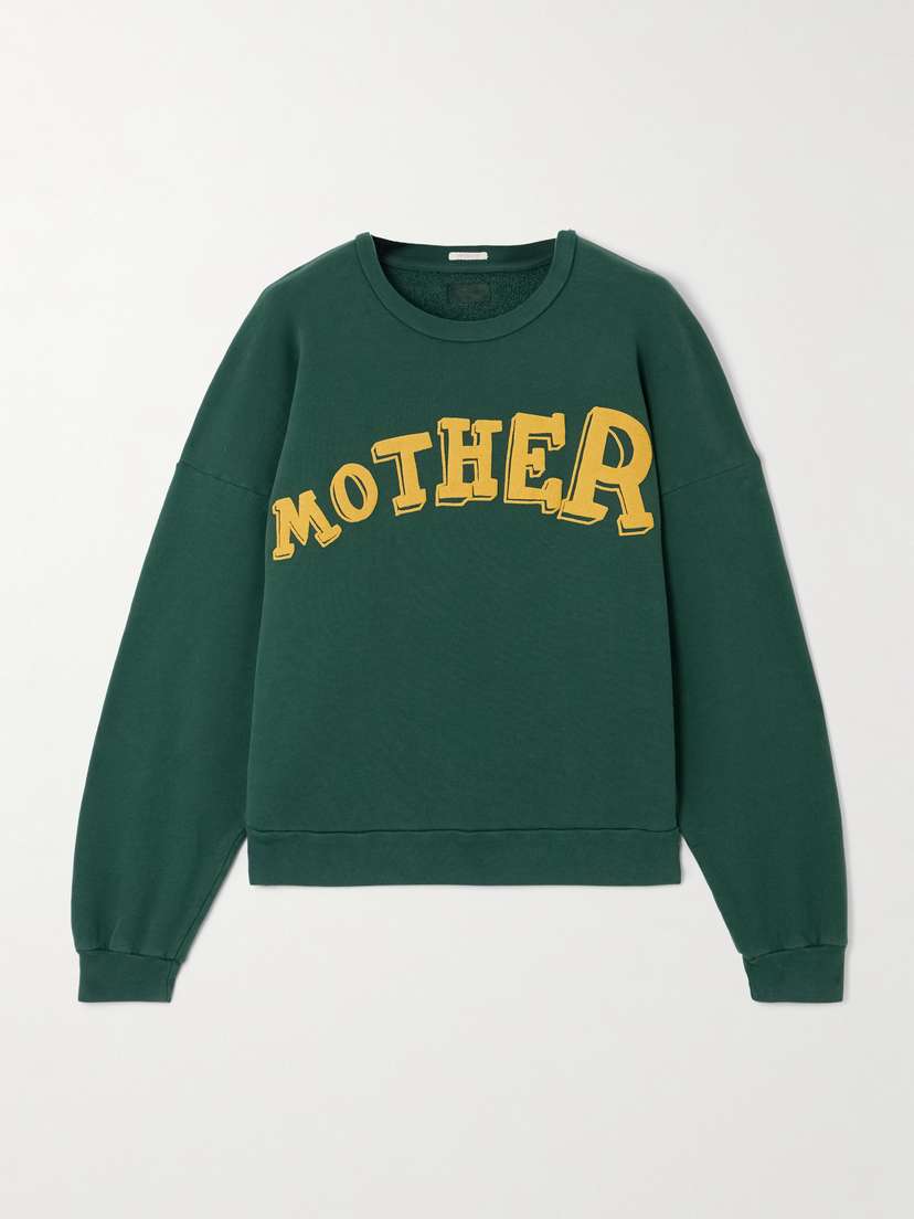 Mother The Drop Square Printed Cotton-jersey Sweatshirt