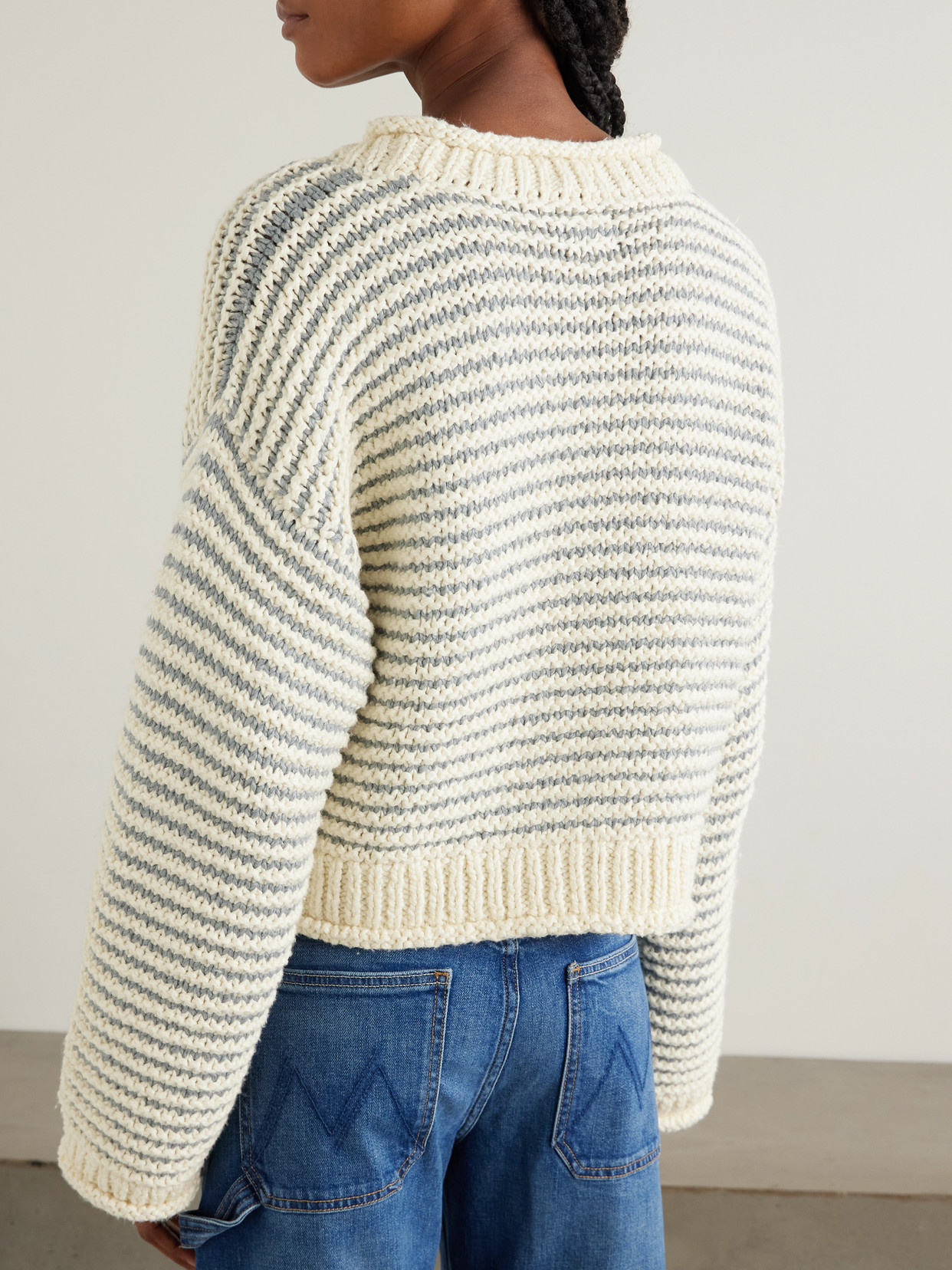 Mother The Bell Sleeve Jumper Roll Did You Make That? Sweater In Green