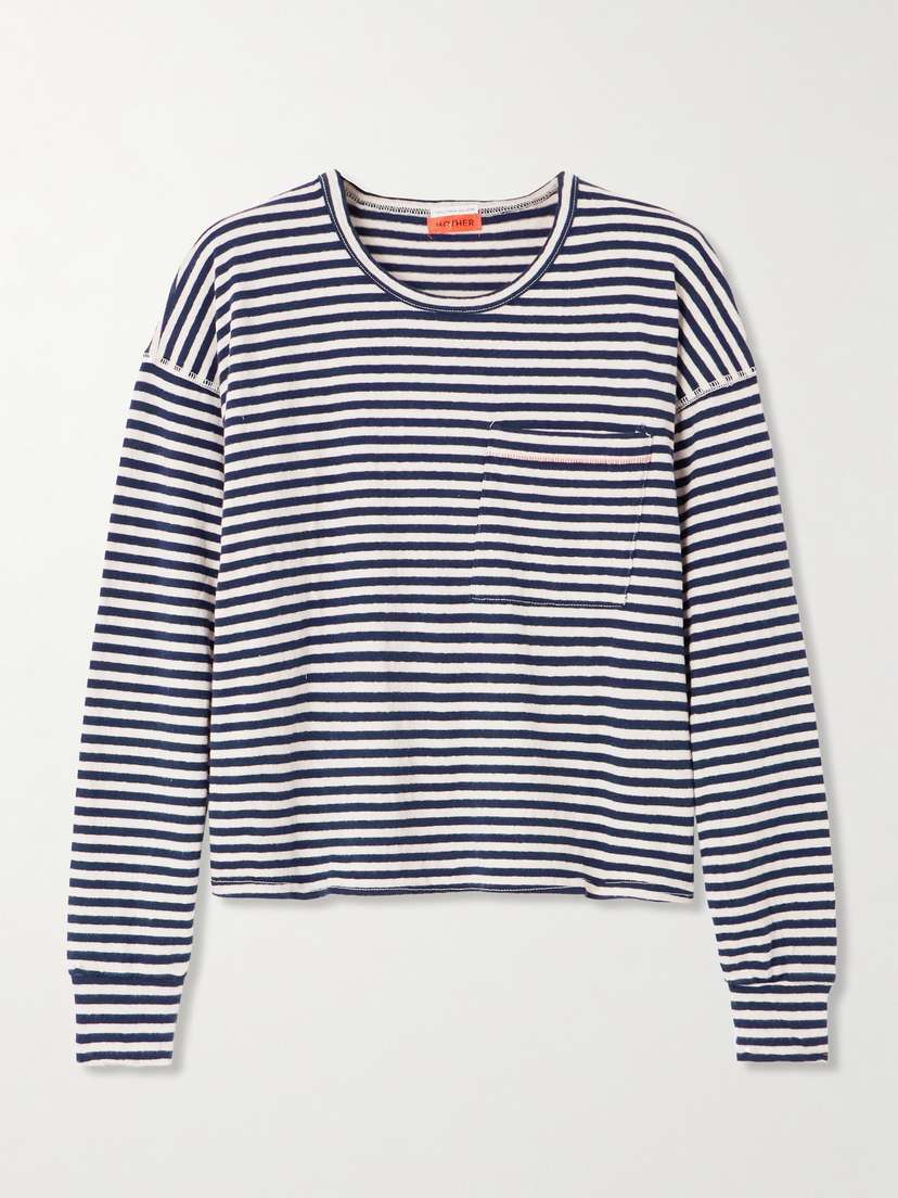 Mother The Dugout Striped Stretch-cotton Jersey T-shirt