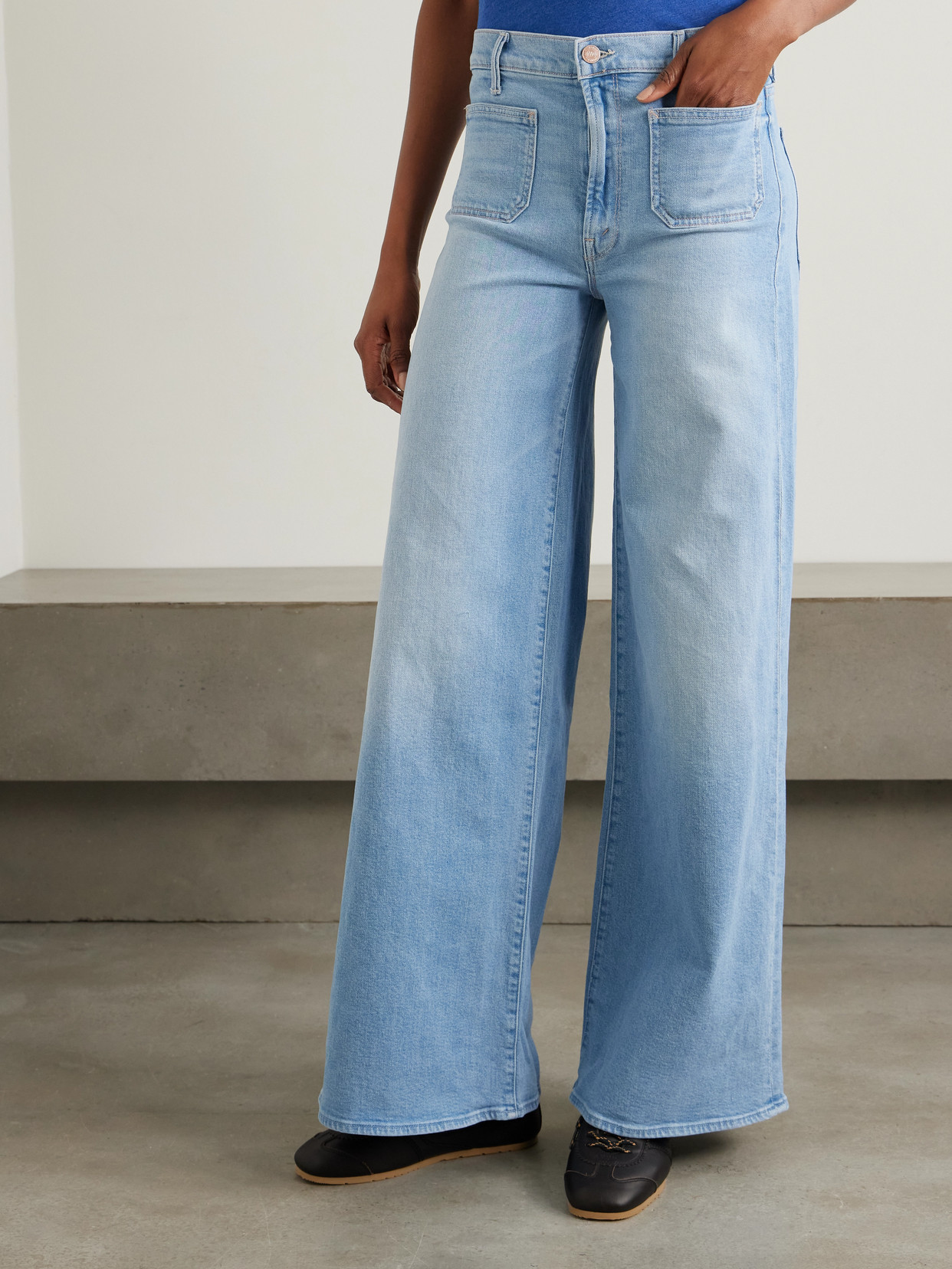 Mother The Patch Pocket Undercover Sneak Friendly Reminder Pants In Blue