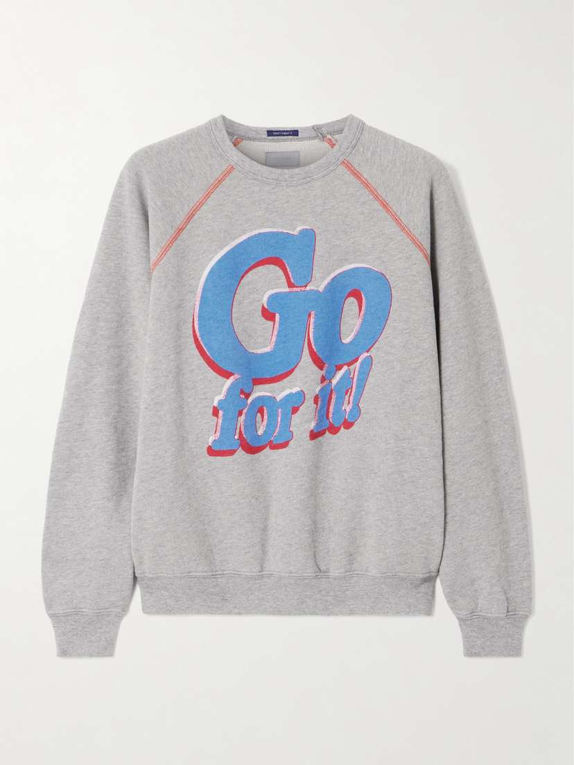 Mother The Biggie Concert Printed Cotton-jersey Sweatshirt