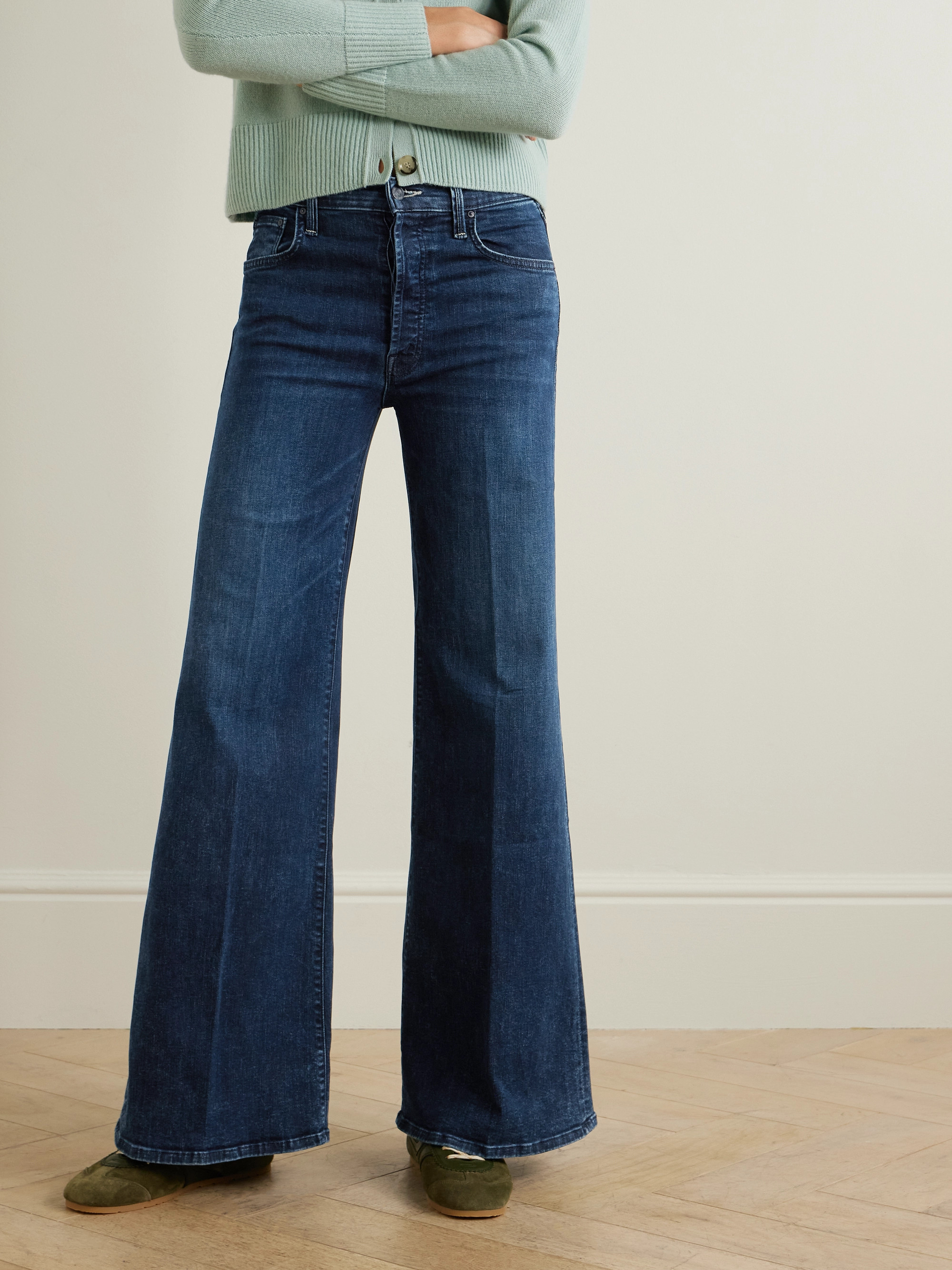 MOTHER The Tomcat Roller Sneak high-rise wide-leg jeans