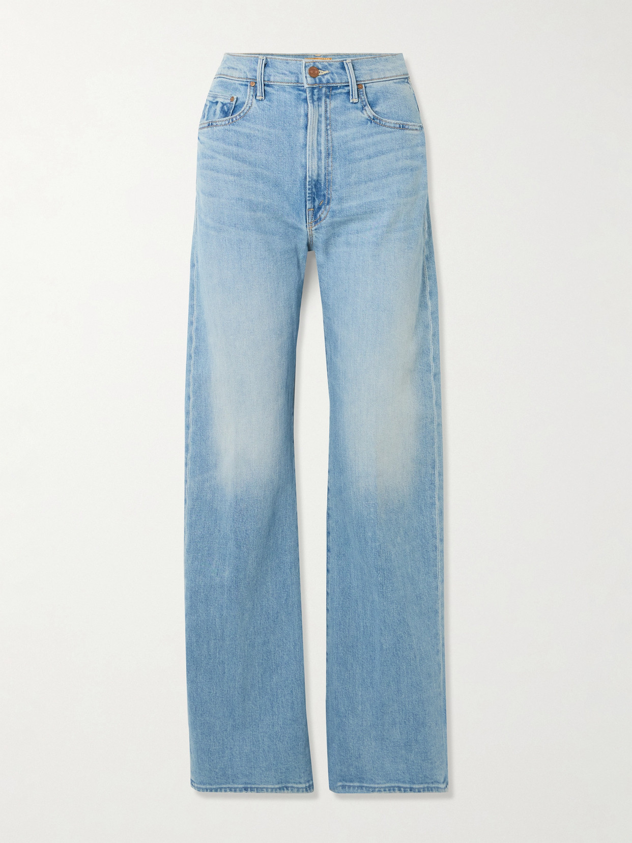 Mother The Lasso Sneak High-rise Wide-leg Jeans In Blue