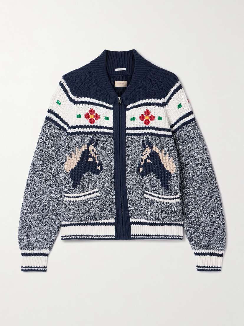 Mother The Try Outs Jacquard-knit Cardigan