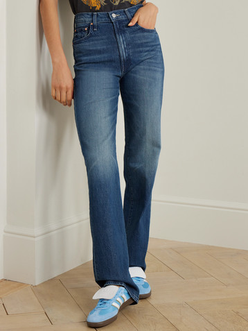 MOTHER The Rambler Zip high-rise wide-leg jeans