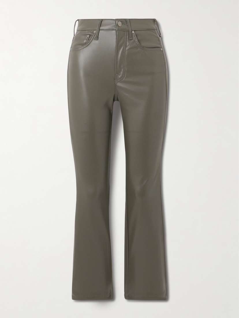 Mother The Insider Flood Cropped Faux Leather Bootcut Pants