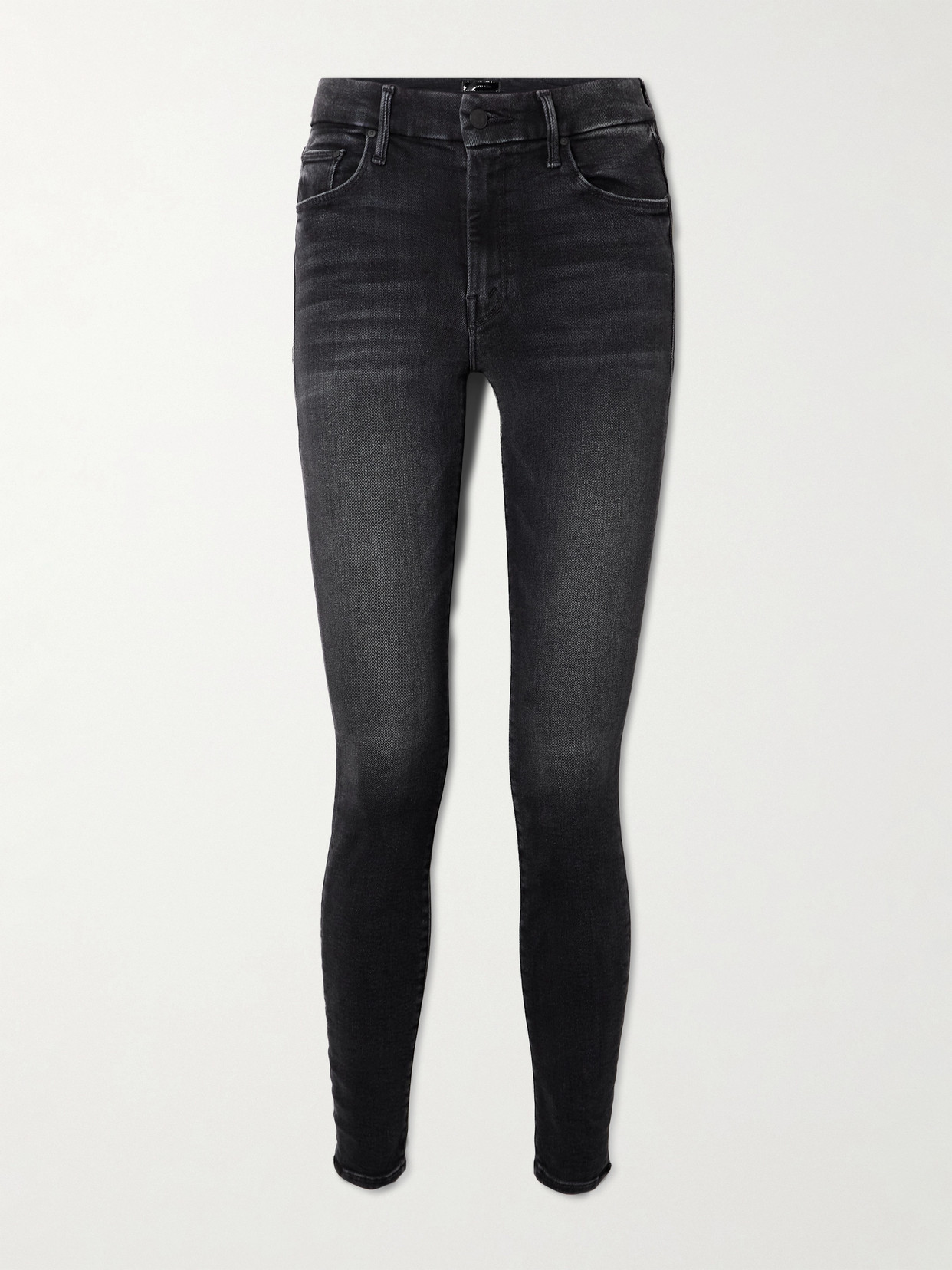 Mother The Looker Mid-rise Skinny Jeans In Black