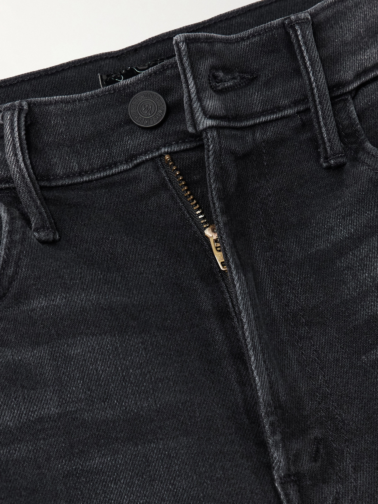 Mother The Hustler Roller High-rise Flared Jeans In Black