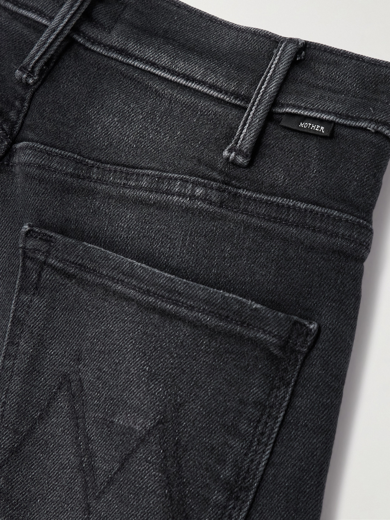 Mother The Hustler Roller High-rise Flared Jeans In Black