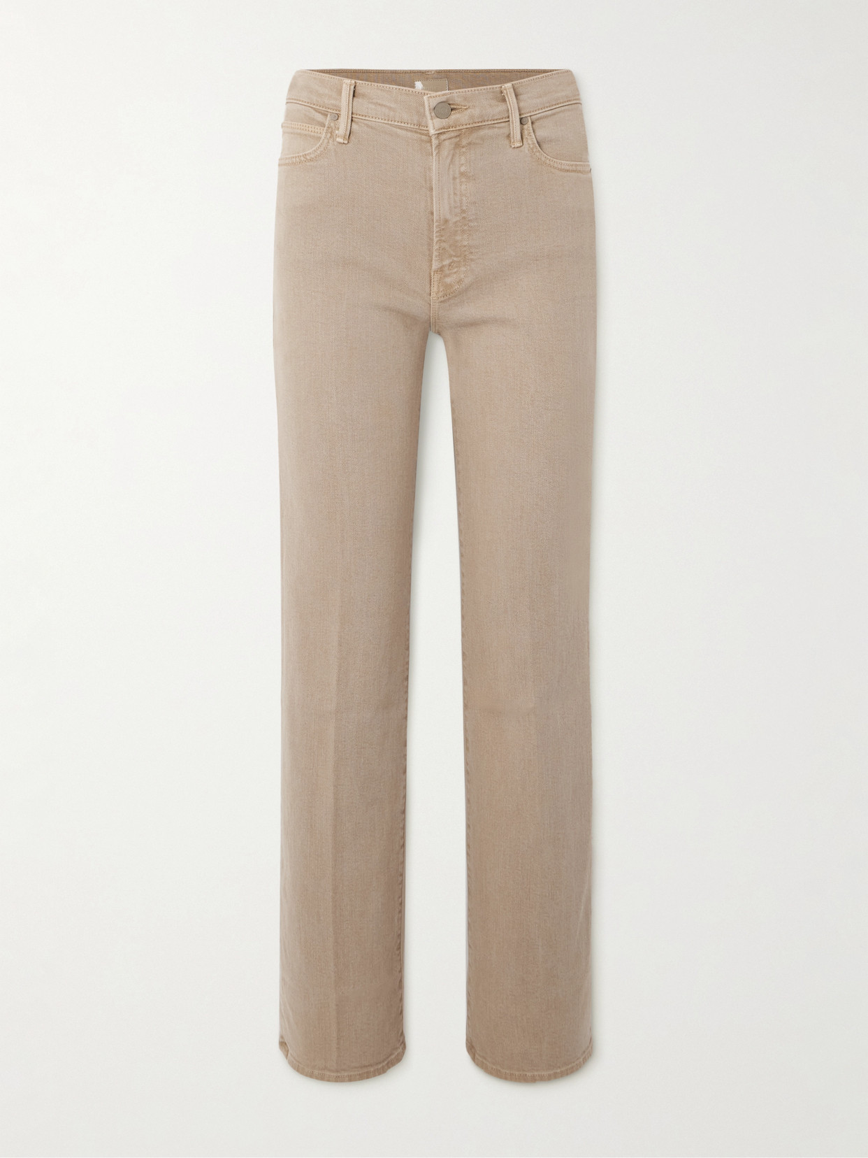 Mother The Kick It High-rise Straight-leg Jeans In Brown