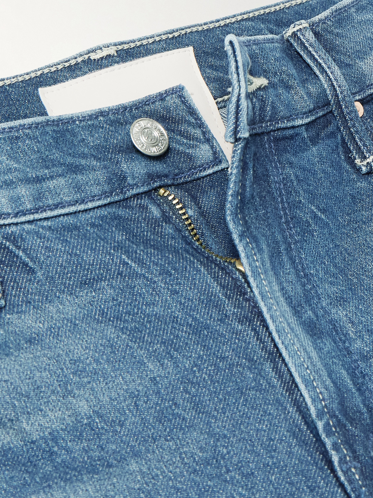 MOTHER THE TWISTER SNEAK DISTRESSED HIGH-RISE WIDE-LEG JEANS