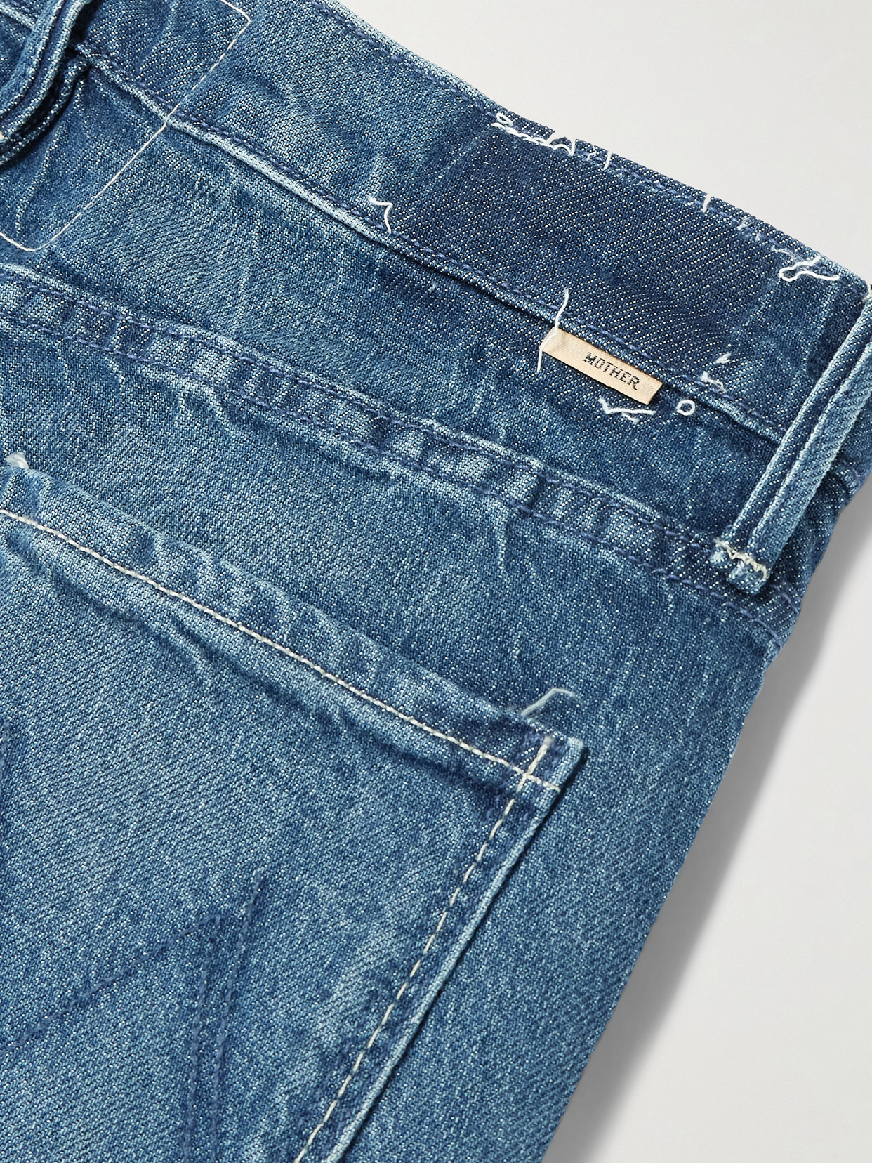 MOTHER THE TWISTER SNEAK DISTRESSED HIGH-RISE WIDE-LEG JEANS